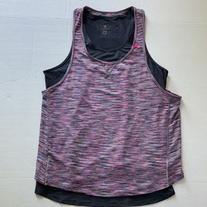 Tangerine Layered Workout Racerback Tank xl